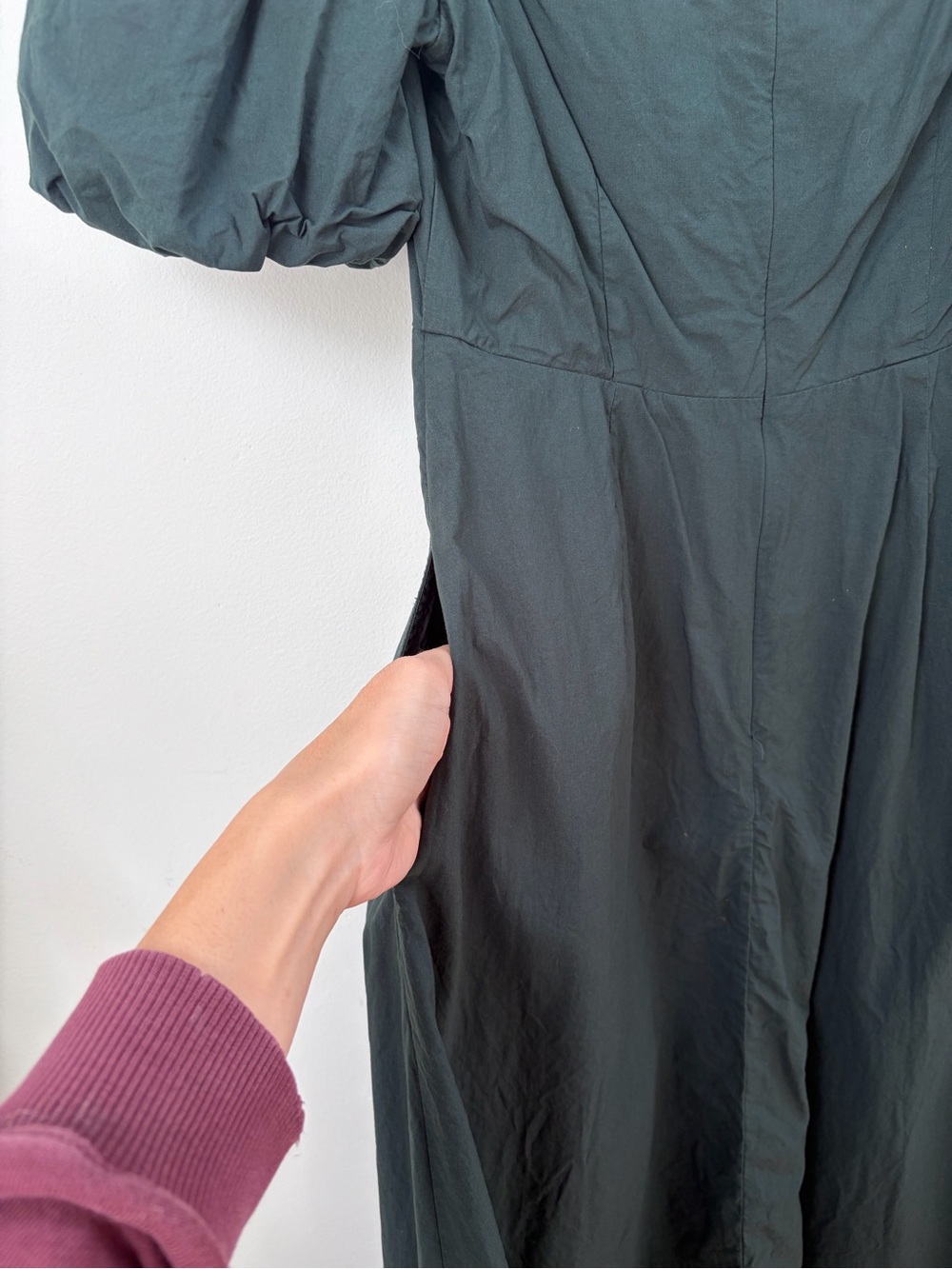 MADEWELL $191 POPLIN CUTOUT PUFF SLEEVE MIDI - Picture 7 of 8